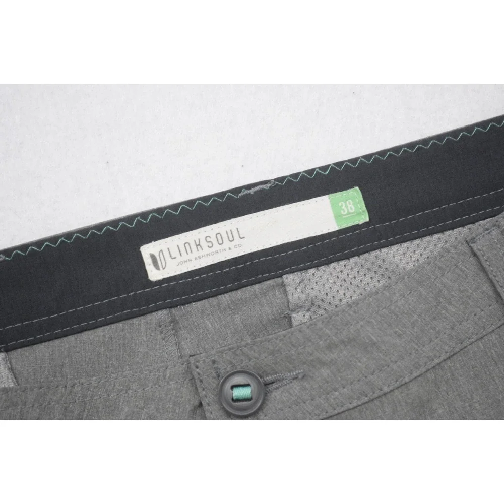 Linksoul Golf Pants Gray Performance‎ Wicking Flat Stretch Mens Size 38 x 32